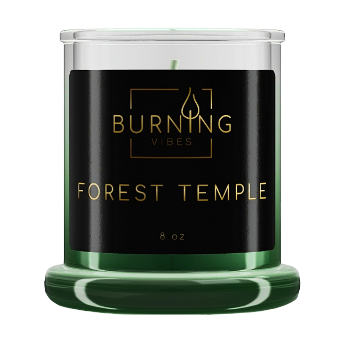 A forest temple surrounded by burning vines, illuminated by the soft glow of candles, creating a mystical atmosphere.